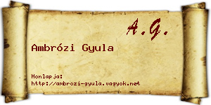 Ambrózi Gyula névjegykártya