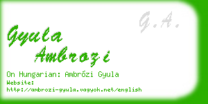gyula ambrozi business card